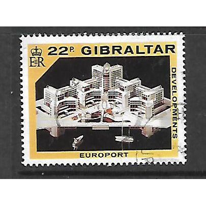 GIBRALTAR 1990 DEVELOPMENT PROJECTS 22p MODEL EUROPORT DEV SG 642 FINE USED