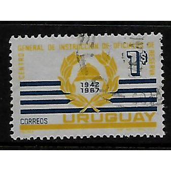 URUGUAY 1969 TRAINING CENTRE EMBLEM 1p LEMON & BLUE SG 1407 FINE USED