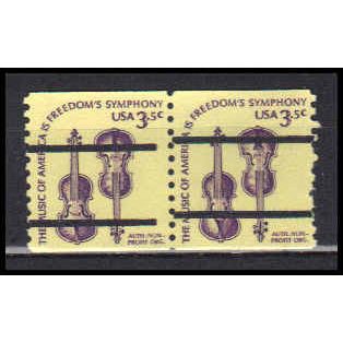 1813a 3.5c Violins Very Fine MNH Dry Gum Gap Pair PreCnx CA0375