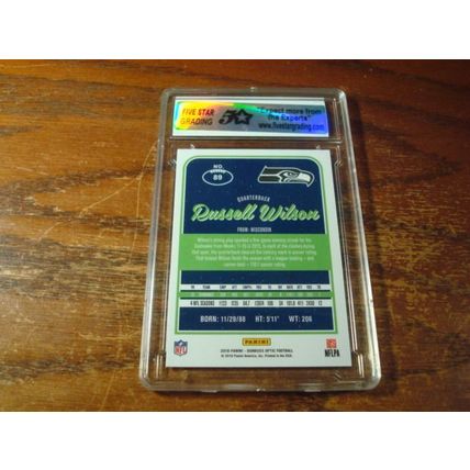 2016 Panini Donruss Optic, Graded Gem Mint 10, RUSSELL WILSON, Silver Prizm