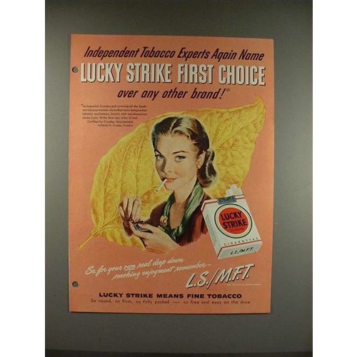 1948 Lucky Strike Cigarettes Ad - Independent Tobacco Experts