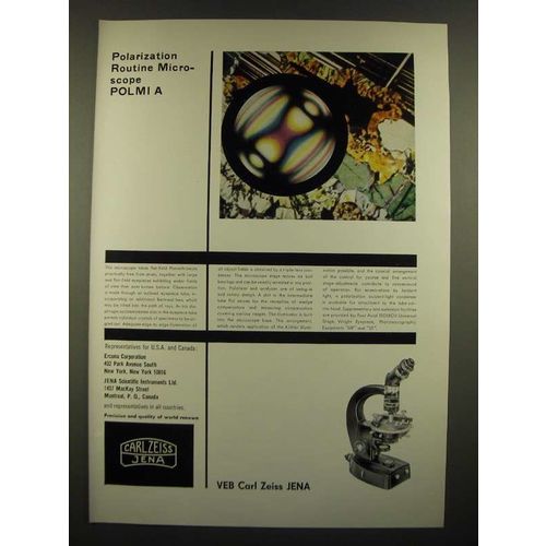 1966 Carl Zeiss Microscope Ad - Polarization Routine Microscope Polmi A