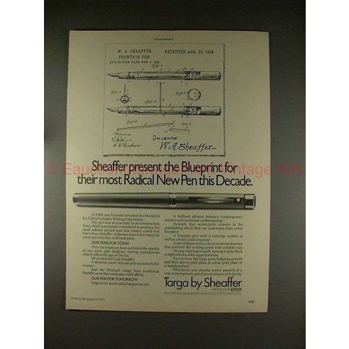 1977 Sheaffer Targa Pen Ad - Blueprint for Radical Pen!