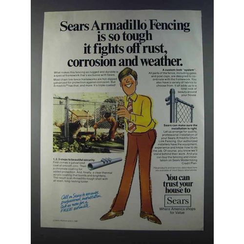 1980 Sears Armadillo Fencing Ad - So Tough