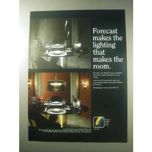 1985 Forecast Lighting Ad - Makes the Room