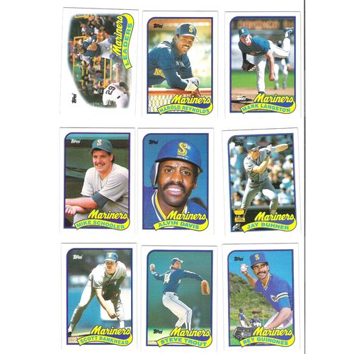 1989 Topps baseball Seattle Mariners team set 30 cards- Reynolds, Langston