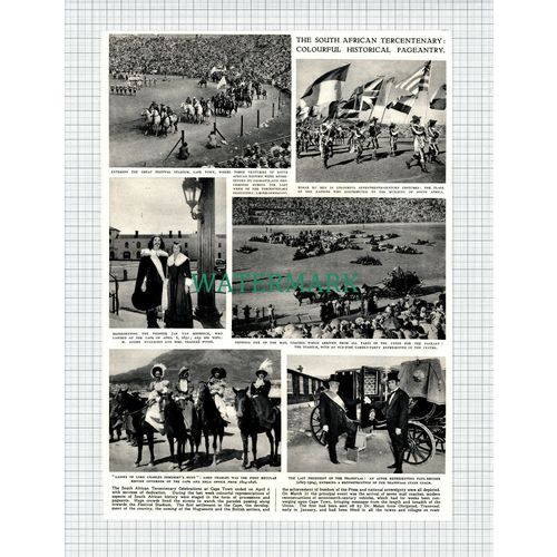X852) South Africa Cape Town Tercentenary Pageant Kruger Jan Van Riebeeck -1952