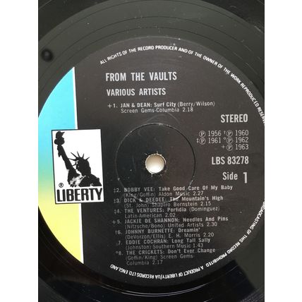 FROM THE VAULTS (UK VARIOUS ARTISTS VINYL LP)