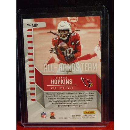 2021 Score DEANDRE HOPKINS (Arizona Cardinals) ALL HANDS TEAM Gold Zone 47/50
