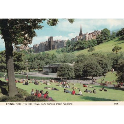 Edinburgh the old town from Princes Street gardens Whiteholme Postcard unused