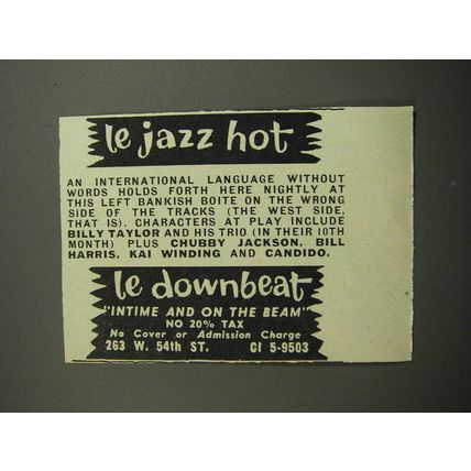 1952 Le Downbeat Club Advertisement