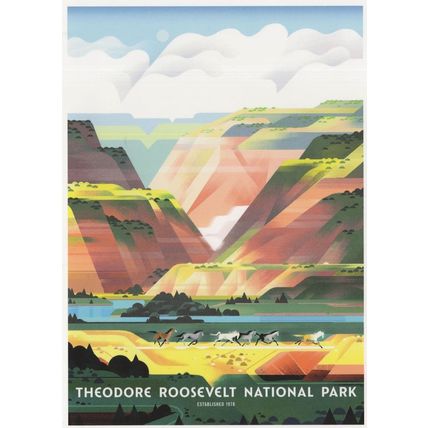 Theodore Roosevelt National Park Nevada President Painting USA Postcard