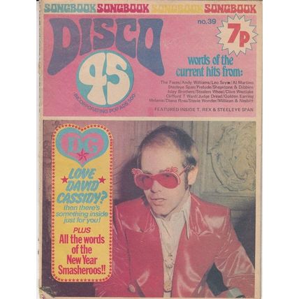 Disco 45 No 39 Elton John Cover The Wombles Leo Sayer Lyrics 1970s Book