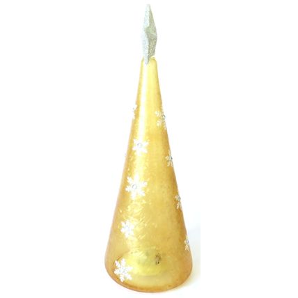 Golden Christmas Tree LED with Star on the Top Glass Decoration 24 CM