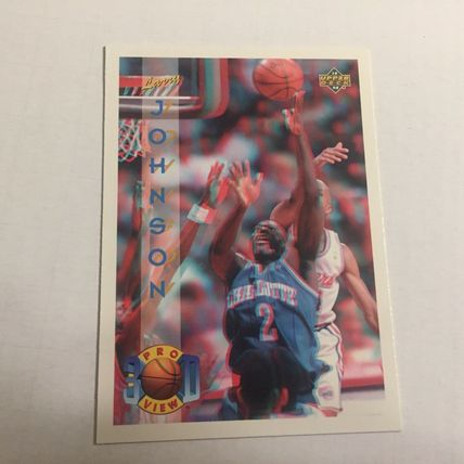 1993 Upper Deck Pro View Charlotte Hornets Larry Johnson 3D Trading Card #30