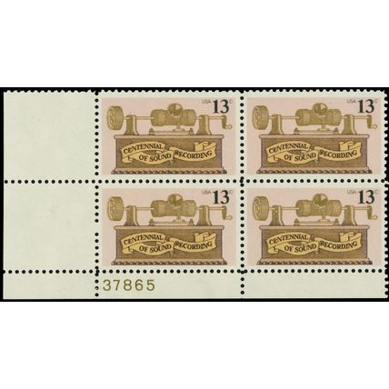 1705, MNH 13¢ Reverse Printing Under Gum Plate Block Error * Stuart Katz