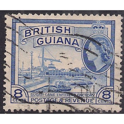 British Guiana 1954 - 63 QE2 8ct Sugar Cane used SG 337 ( T920 )