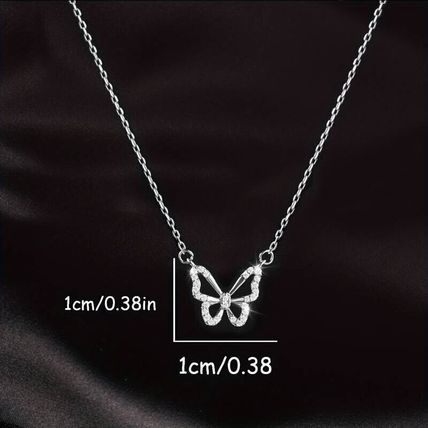 Fashion Double Layer Butterfly Pendant Chain Necklace Womens Jewelry Gift