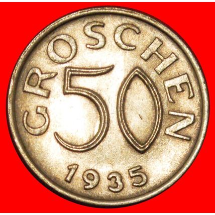 NOT COMMUNIST EAGLE (1935-1936): AUSTRIA ★ 50 GROSCHEN 1935★LOW START★NO RESERVE
