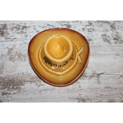 Texas Longhorns Ashtray Cowboy Hat Ashtray Texans Gift Cute Rare