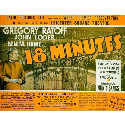 18 MINUTES 1935 Gregory Ratoff, John Loder, Benita Hume TRADE ADVERT