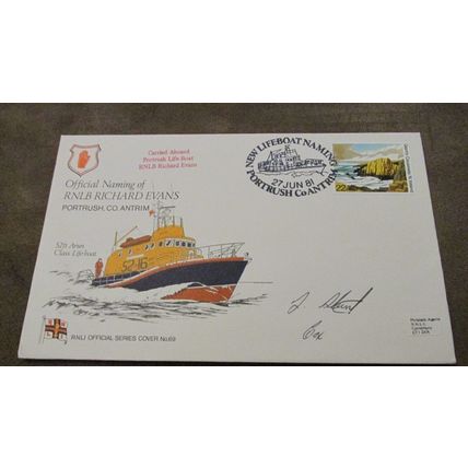 Cox Signed 1981 Cover, RNLI Lifeboat Richard Evans - Portrush Co Antrim