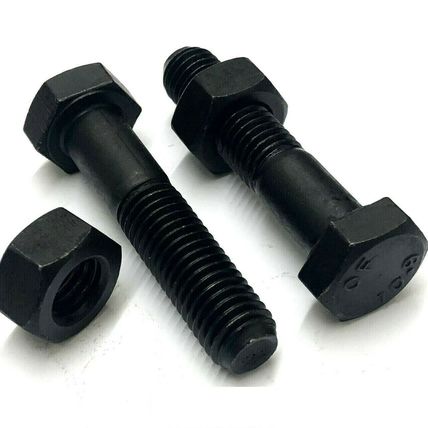 M16 GRADE 10.9 BOLTS & NUTS HIGH TENSILE PART THREADED HEXAGON HEAD BLACK SCREWS