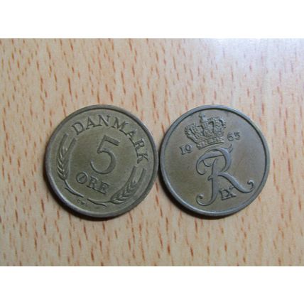 Denmark 1965 5 Ore Coin
