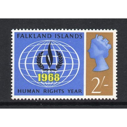 Falkland Islands - 1968 - 2/- Human Rights Year (sg231) Mint Hinged
