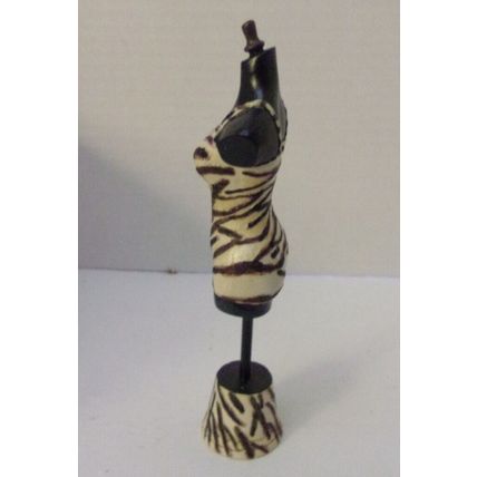 Town Square Dollhouse Miniatures Resin Dress& Form Zebra Striped Swimsuit 1:12