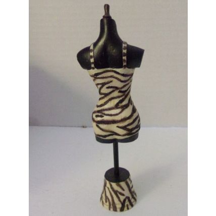 Town Square Dollhouse Miniatures Resin Dress& Form Zebra Striped Swimsuit 1:12