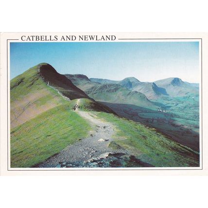 Catbells Derwent Water Postcard posted 1998 marks on face