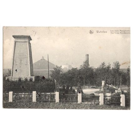 Waterloo: The Three Monuments - Postmarked with WATERLOO Single Ring 1919