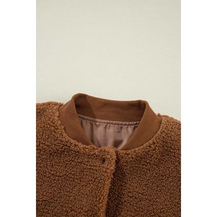 Redwood Burl Sherpa Ribbed Baseball Collar Bomber Jacket