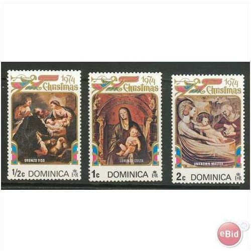 Dominica stamps 1974 - SG 444-446 - Christmas (part set)