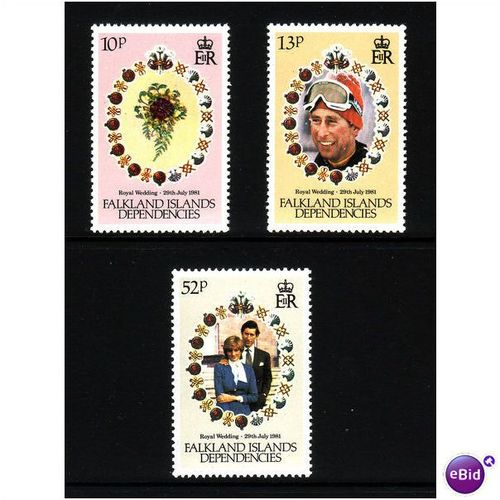 FALKLAND ISLANDS 1981 ROYAL WEDDING SG 95/97 SET 3 VALS U/M MINT