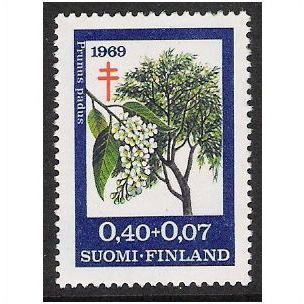 Mi 659: 40 p. + 7 p. Anti-tuberculosis Fund: Trees: Bird-cherry (Prunus padus).