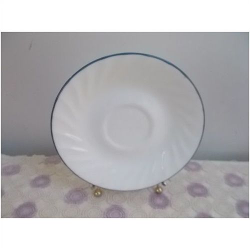 Corelle Blue Velvet Saucers Swirl Rim - Blue Edges