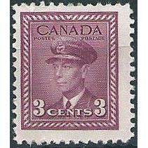 Canada 1943 SG378 3c Purple Mounted Mint .. ..
