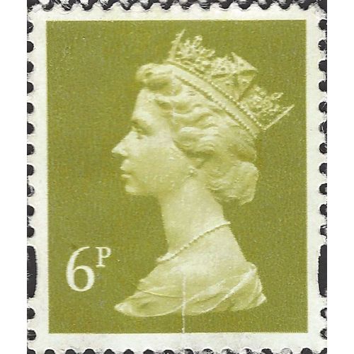 GB, Queen Elizabeth Machin, olive-yellow 1991, 6p