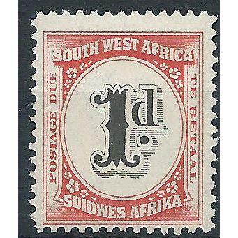 South West Africa 1931 D48 1d Black & Scarlet Postage Due Mounted Mint . ..