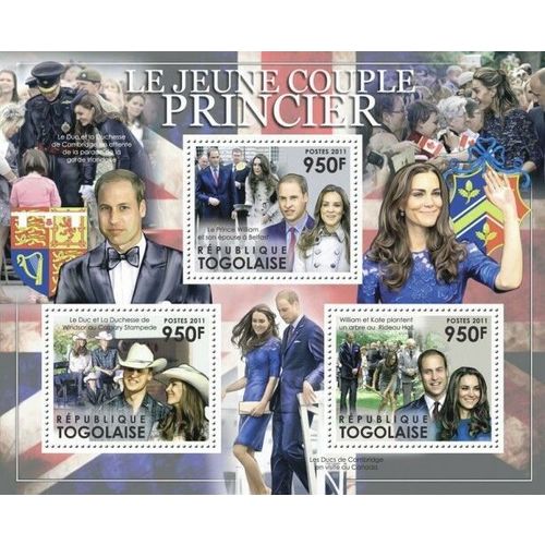 TOGO 2011 SHEET MNH THE YOUNG ROYAL COUPLE PRINCE WILLIAM KATE ROYALTY 1