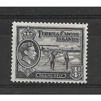 Turks&Caicos.SG194 1/4d Raking Salt (Black).Mounted Mint.Dec19