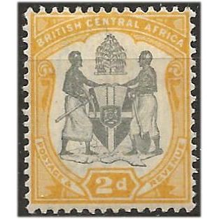 Nyasaland 1897 SG44 2d Black & Yellow Mounted Mint . .. .