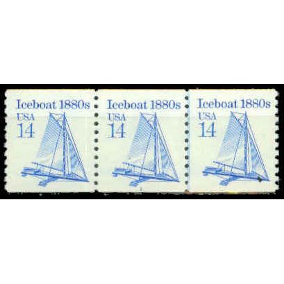2134 14c Iceboat Fine MNH Dry Gum PNC 1/3 P0936