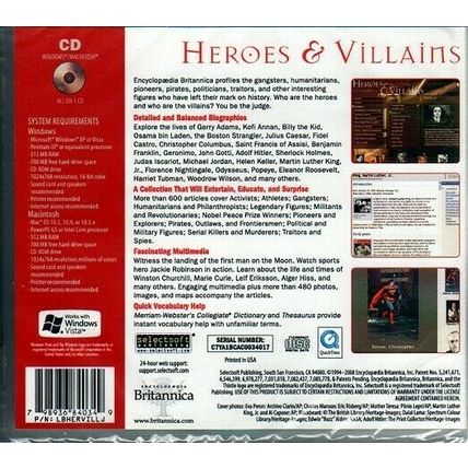 Encyclopedia Britannica Heroes & Villains CD-ROM for Win/Mac - Factory Sealed JC