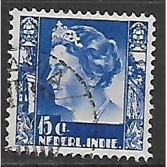 NETHERLANDS INDIES 1933 15c BLUE QUEEN WILHELMINA SG 404 FINE USED#
