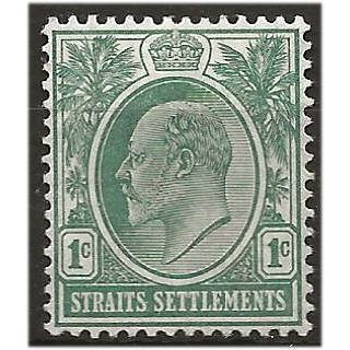 Straits Settlements 1903 SG123 1c Grey-Green Wmk Crown CA Mounted Mint ..