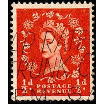 Great Britain 1958 Queen Elizabeth II 1/2d Used Stamp QE II
