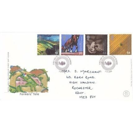 GB 1999 The Farmers Tale FDC Laxton Newark special cancel written with encl.VGC